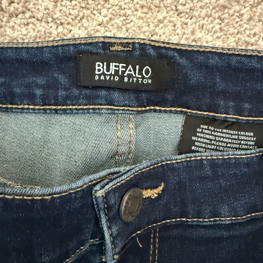 Buffalo David Bitton Dark Blue Distressed Skinny Jeans - Picture 3 of 4